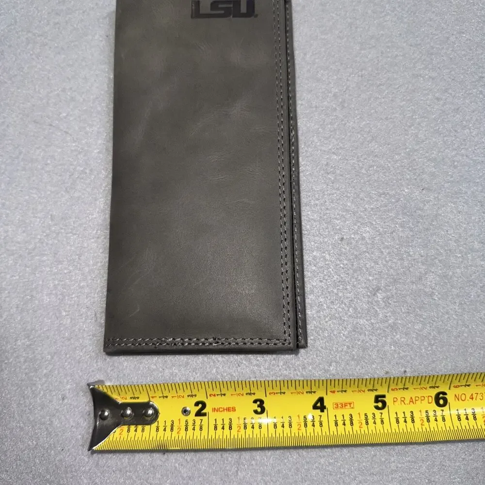NCAA LSU Zep-Pro Leather Long Wallet Checkbook Cover Roper Tigers Gray Tiger NIB